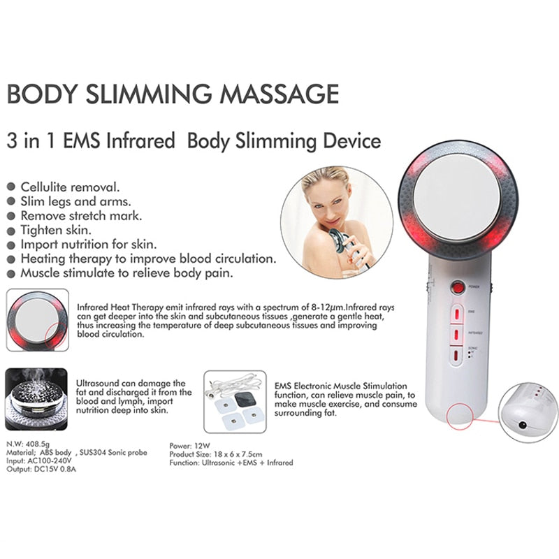 Ultrasonic Galvanic Cellulite Cavitation Wand for Fat Removal & Skin Tightening - SkinGenics ™ Online Shop